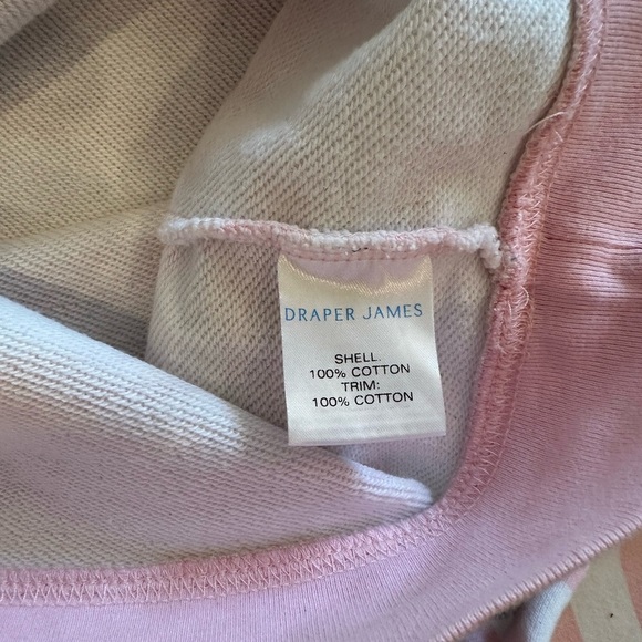 Draper James Women's Kelsea Sweatshirt Pink White Stripe Size Medium - Picture 7 of 7